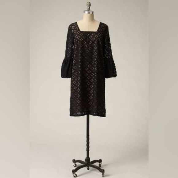 ANNA SUI x Anthropologie Corby Shift Dress Black Lace - Picture 13 of 13